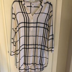 White and black plaid dress. Size medium.